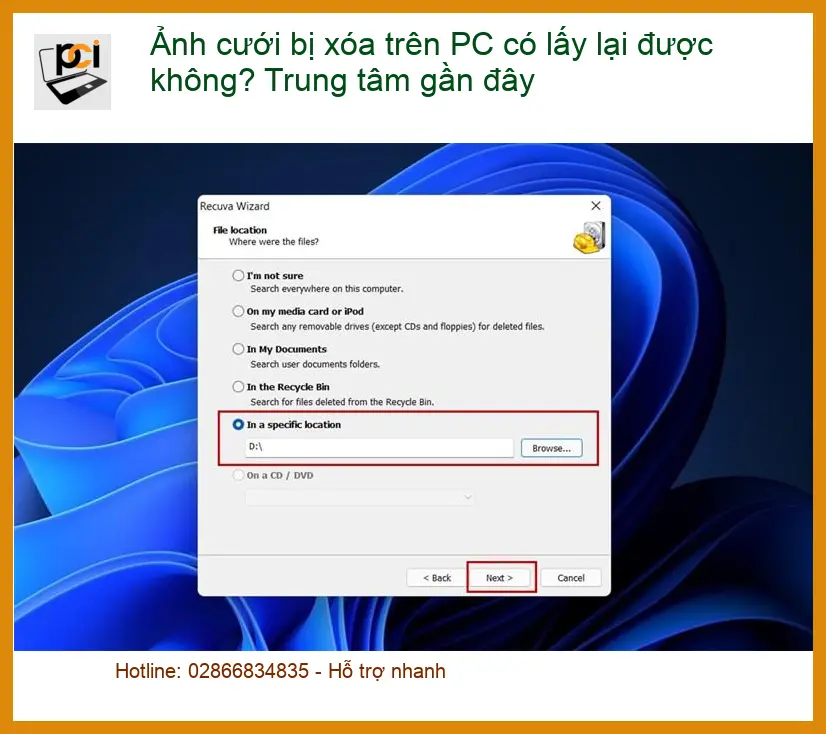 Khôi phục dữ liệu ảnh cưới bị xóa trên PC – Trung tâm hỗ trợ gần đây