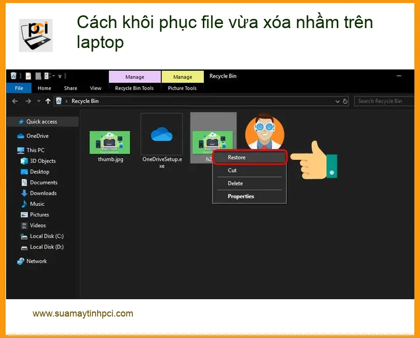 Laptop Cách khôi phục file vừa xóa nhầm – Trung tâm cứu dữ liệu uy tín TPHCM