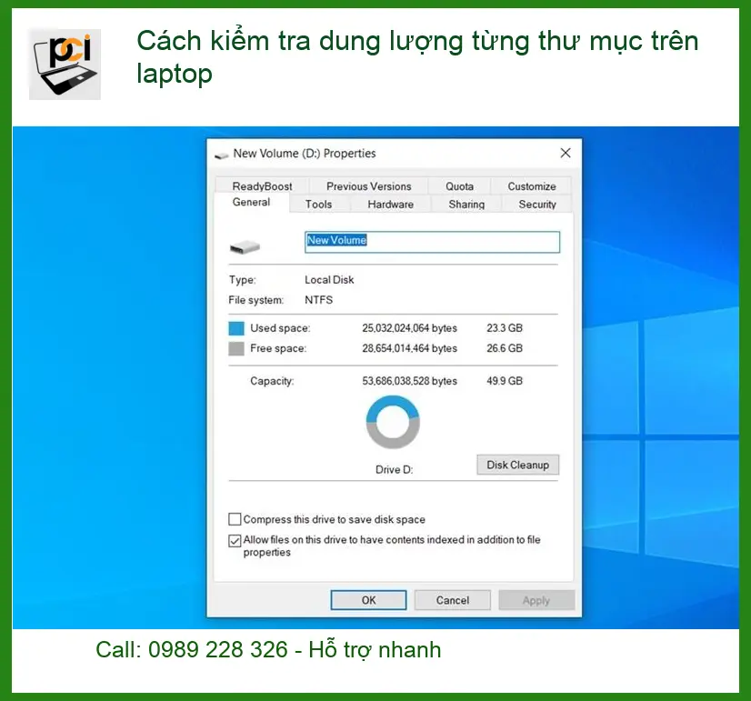 Laptop Cách kiểm tra dung lượng thư mục – Trung tâm hỗ trợ kỹ thuật TPHCM