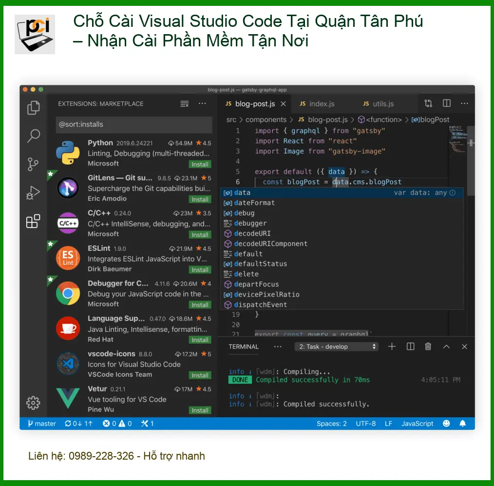 Cài Đặt Máy Tính Visual Studio Code Quận Tân Phú – Dịch vụ tận nơi lấy liền