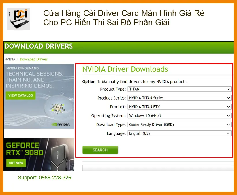 Cài Driver Card Màn Hình PC sai độ phân giải – Địa chỉ hỗ trợ