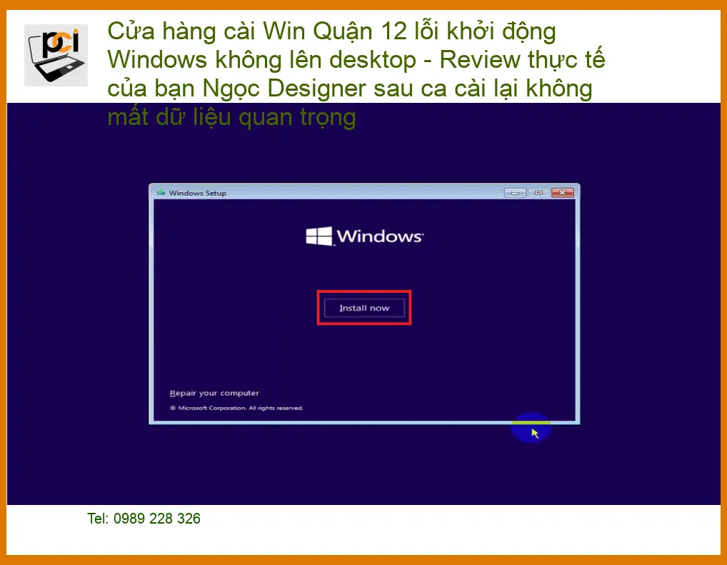 Windows Cửa hàng cài Win Quận 12 lỗi khởi động – Trung tâm cứu dữ liệu