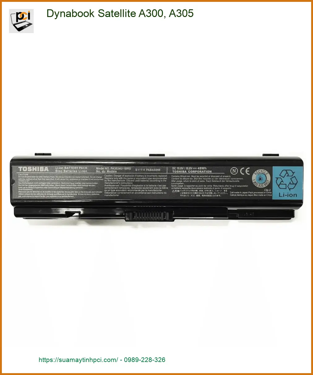 Pin Laptop Dynabook Satellite A300, A305 | Thay Lấy Liền, Giá Tốt TPHCM
