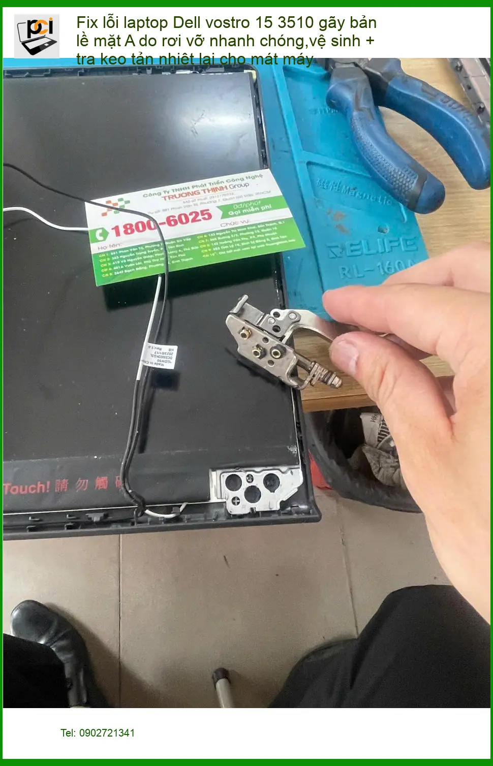 Anh Khôi kiến trúc sư và ca sửa bản lề Dell Vostro 15 3510 ở Phú Nhuận ảnh thực tế 1