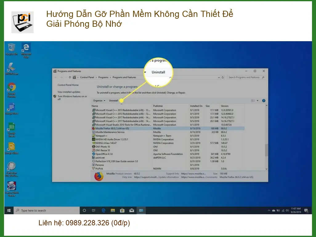 Gỡ phần mềm không cần thiết giải phóng bộ nhớ PC – Hỗ trợ nhanh