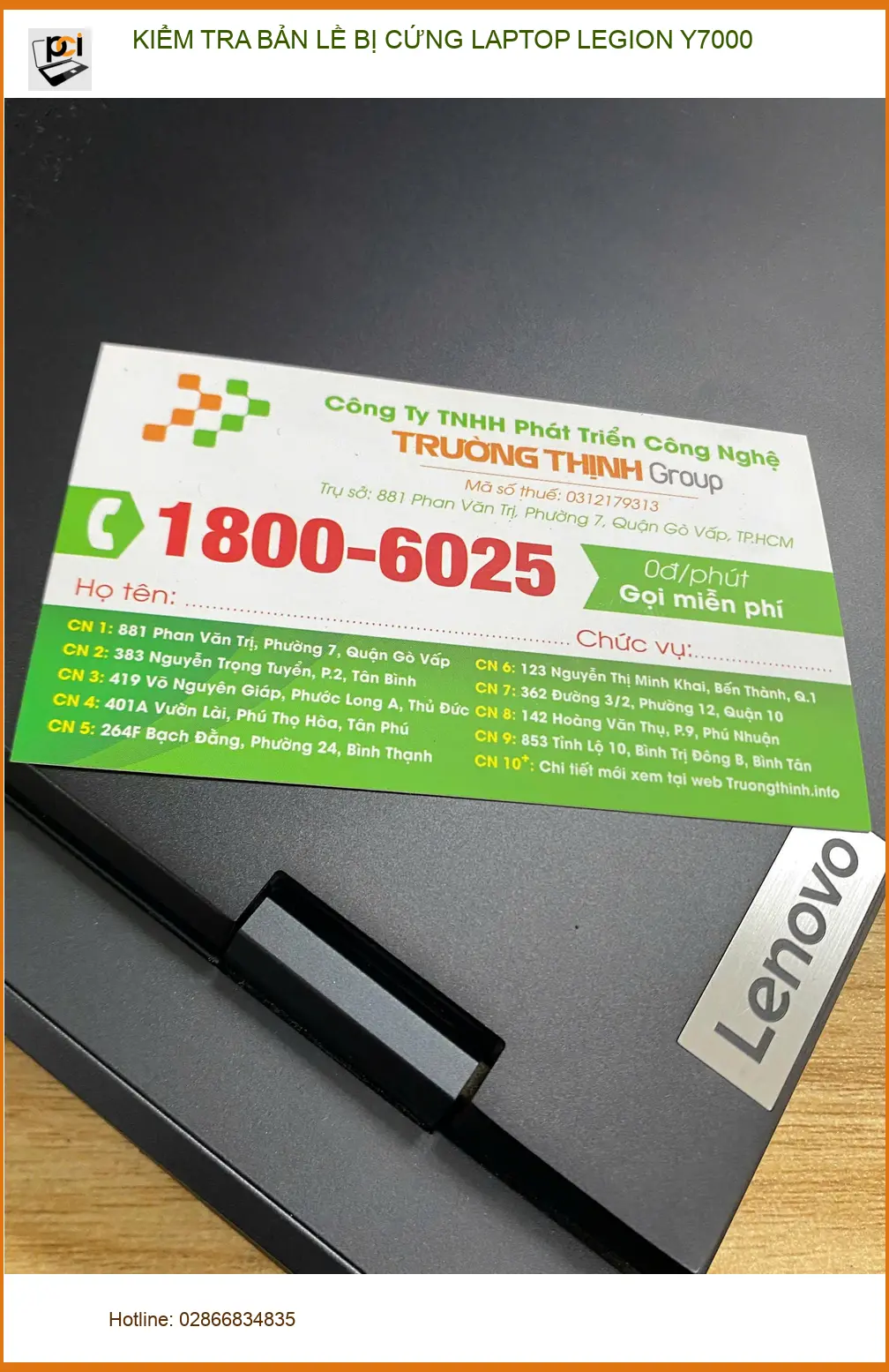 Anh Đạt review ca khắc phục bản lề cứng laptop Legion Y7000 Quận 12 ảnh thực tế 1