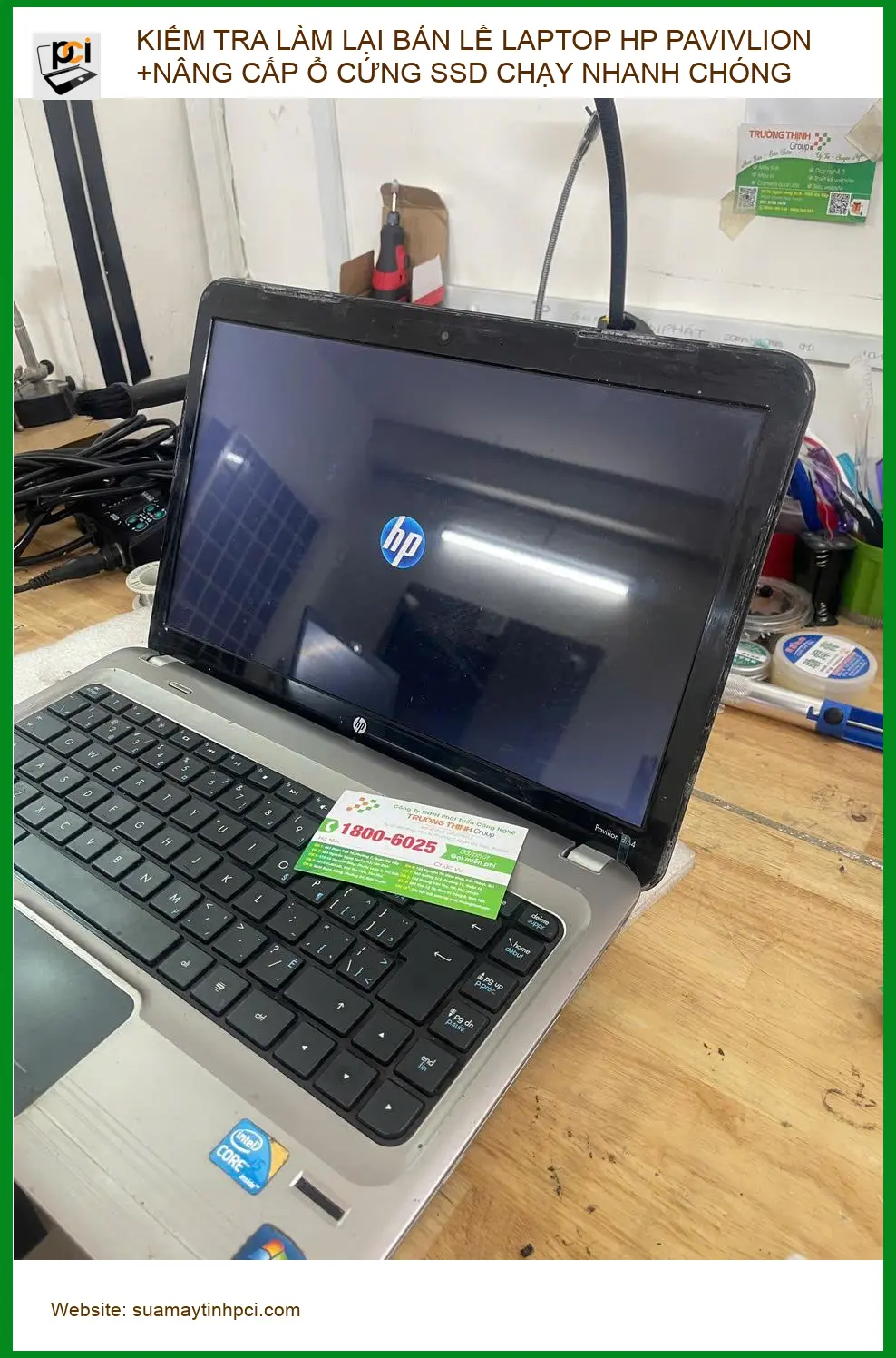 Anh Long shipper sửa bản lề laptop HP Pavilion, nâng cấp SSD tại Phú Nhuận