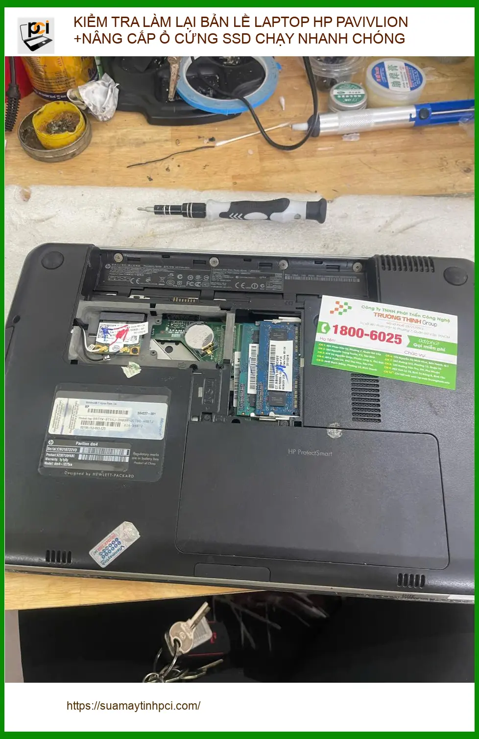 Anh Long shipper sửa bản lề laptop HP Pavilion, nâng cấp SSD tại Phú Nhuận ảnh thực tế 1