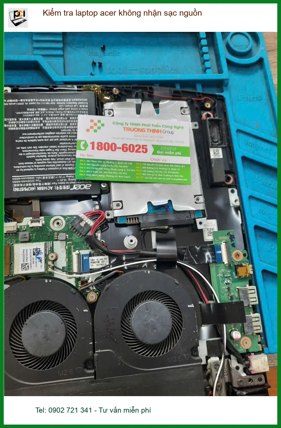 Tiệm sửa laptop Acer không nhận sạc nguồn Quận Tân Phú uy tín của anh Khang