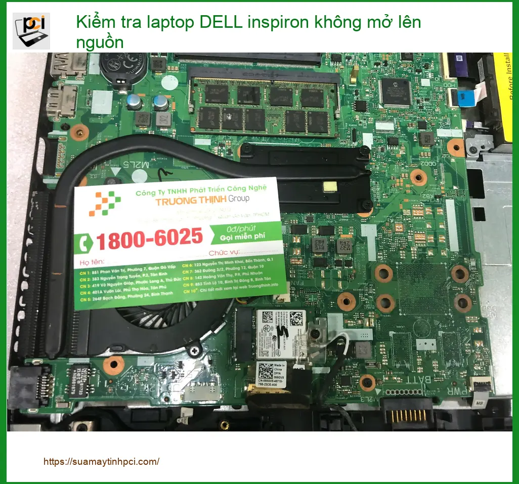 Chị Tuyết sửa laptop DELL Inspiron không nguồn Quận Bình Tân ảnh thực tế 1