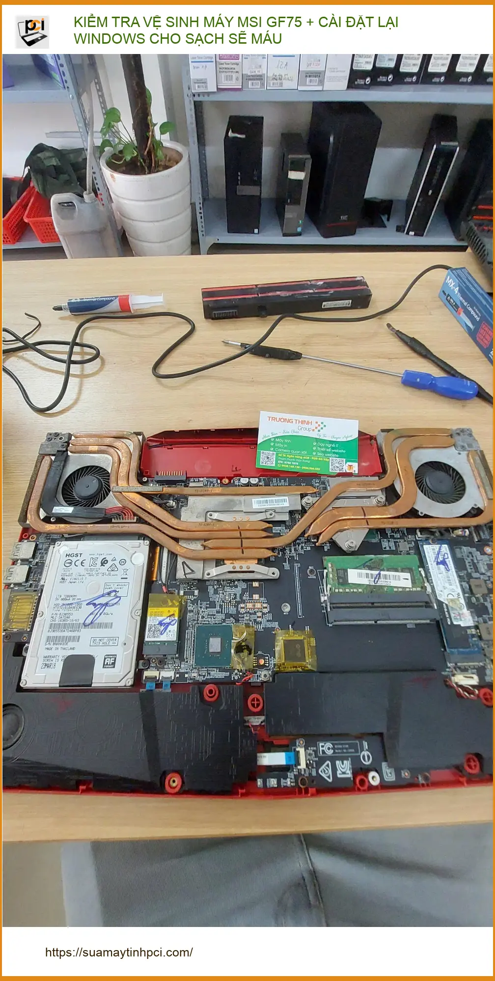 Anh Long ở Phú Nhuận tìm chỗ vệ sinh máy MSI GF75, cài lại Windows