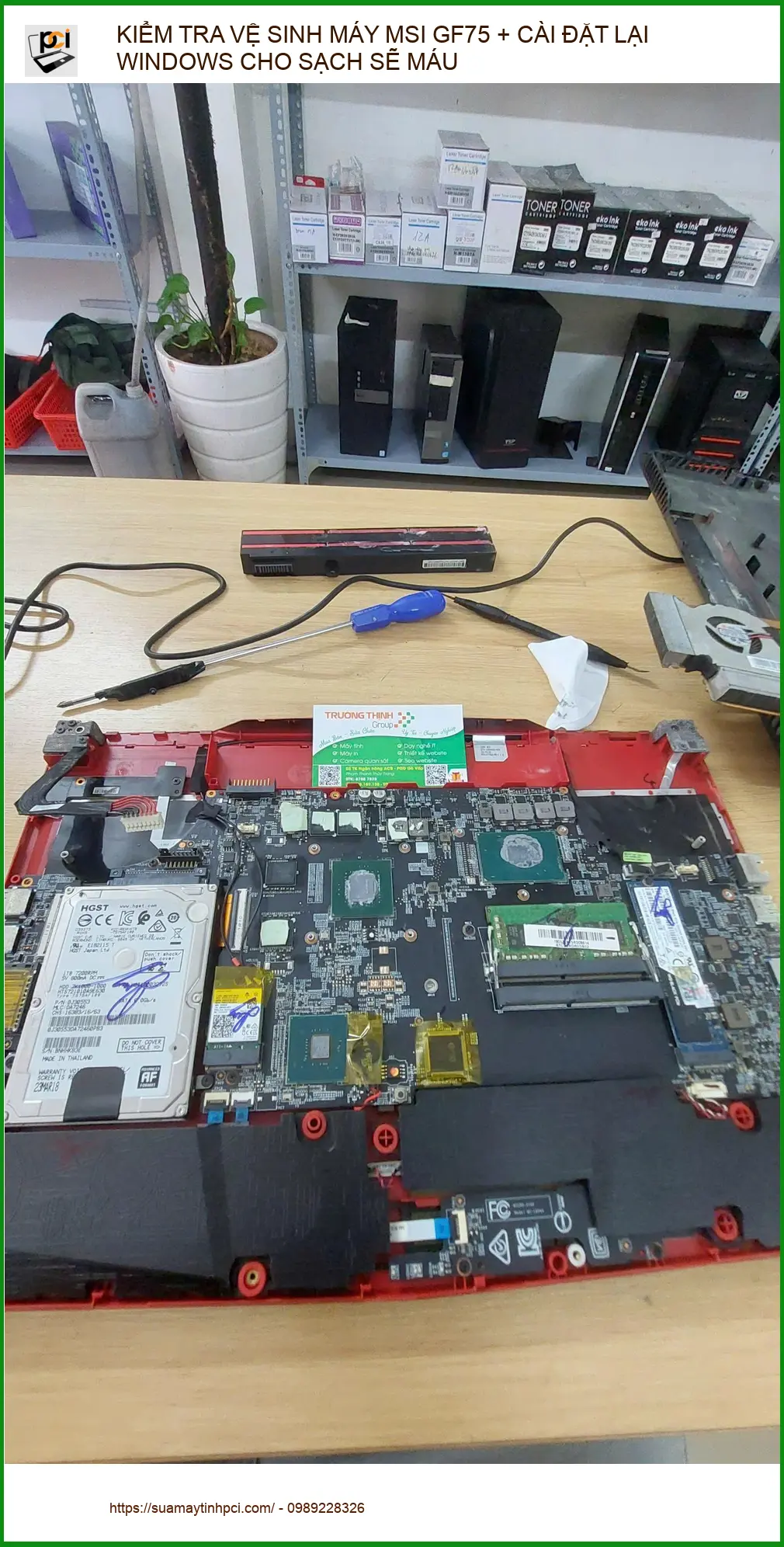 Anh Long ở Phú Nhuận tìm chỗ vệ sinh máy MSI GF75, cài lại Windows ảnh thực tế 2