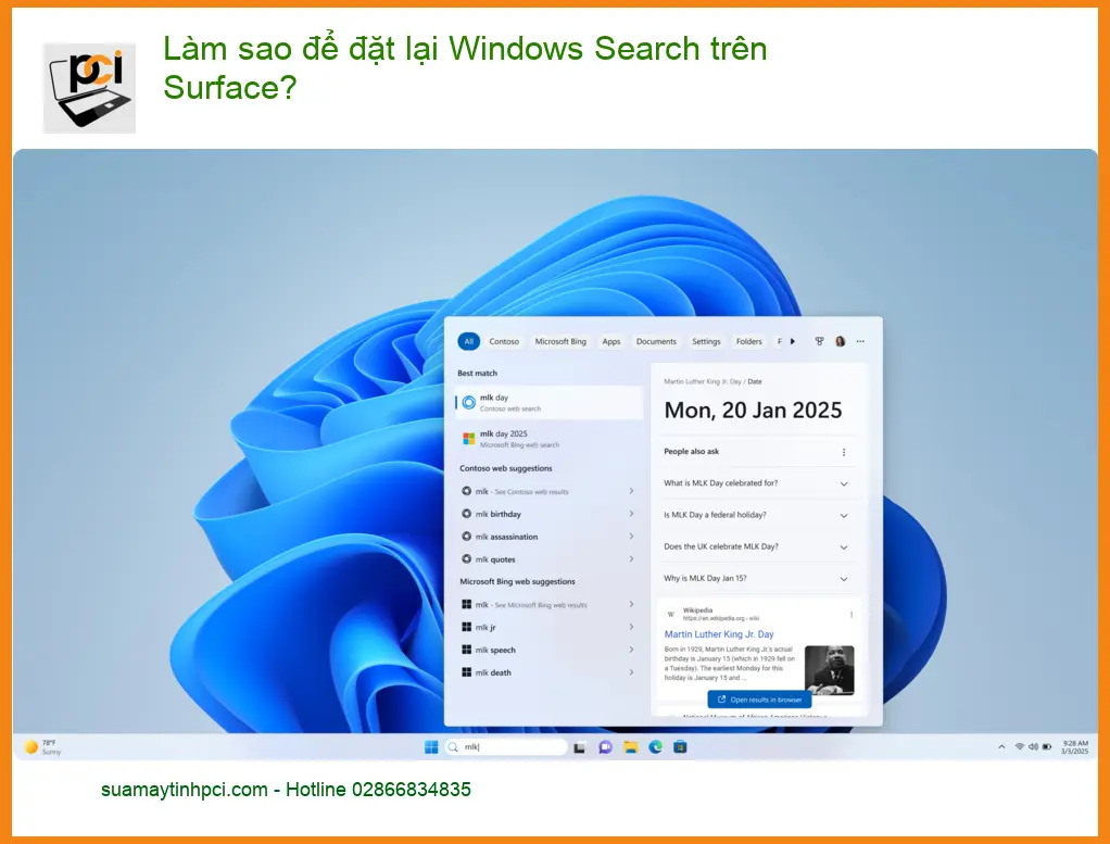 Làm sao để đặt lại Windows Search trên Surface bị lỗi – Địa chỉ hỗ trợ gần đây