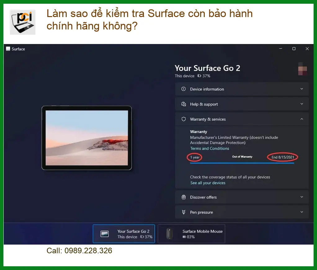 Làm sao để kiểm tra còn bảo hành chính hãng không Surface – Trung tâm hỗ trợ gần đây