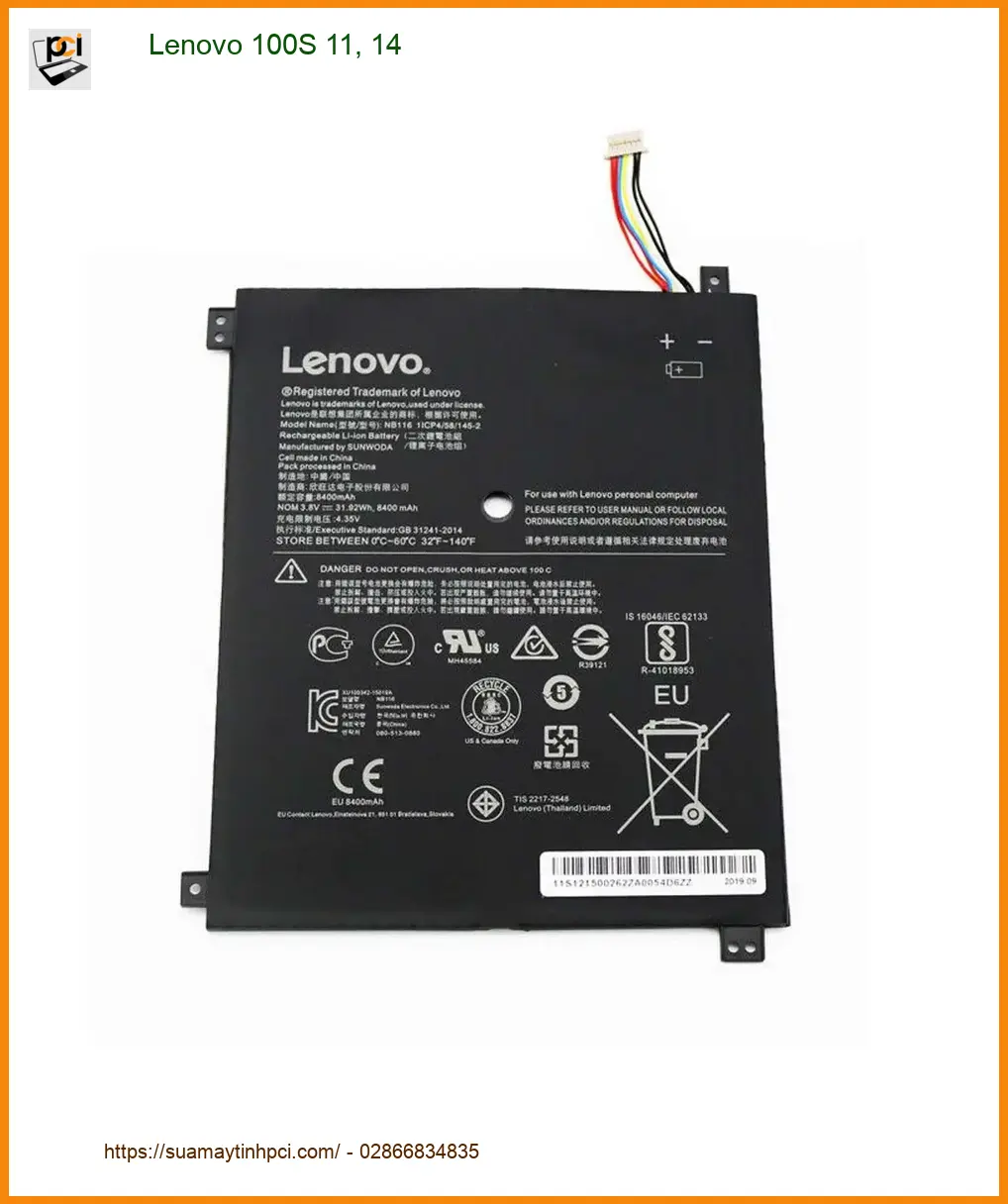 Pin Laptop Lenovo 100S 11, 14 - Lấy Ngay Giá Tốt TPHCM | Trung Tâm Gần Nhất