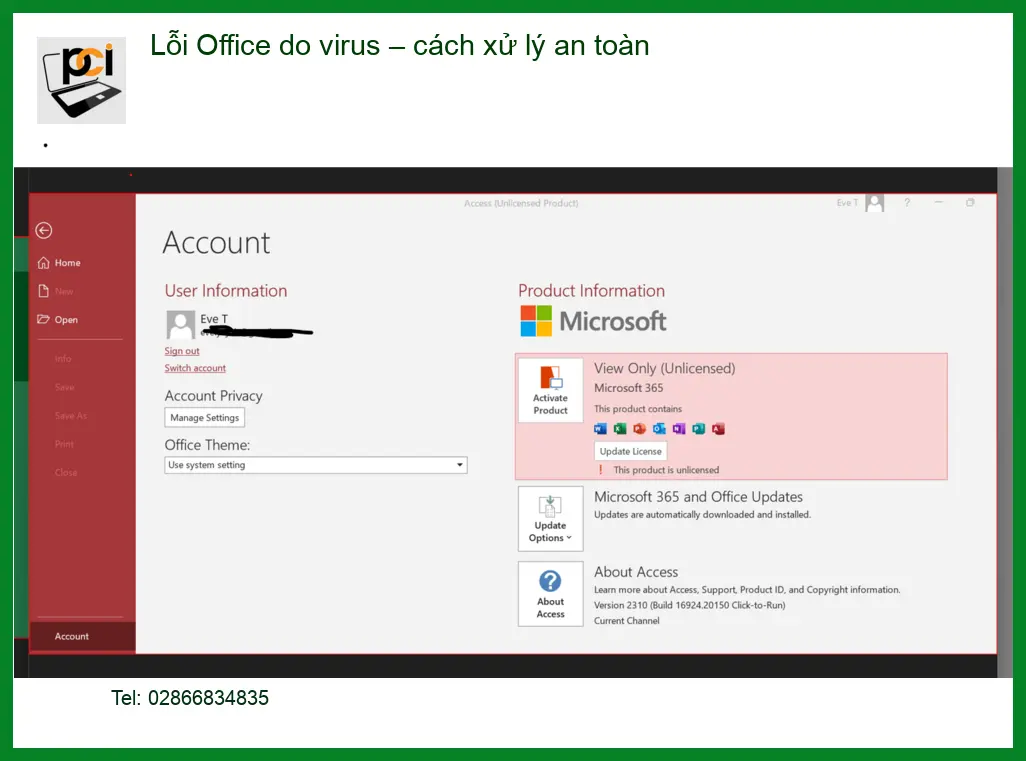 Văn phòng Lỗi Office do virus – cách xử lý an toàn – Thợ máy tính tận nơi