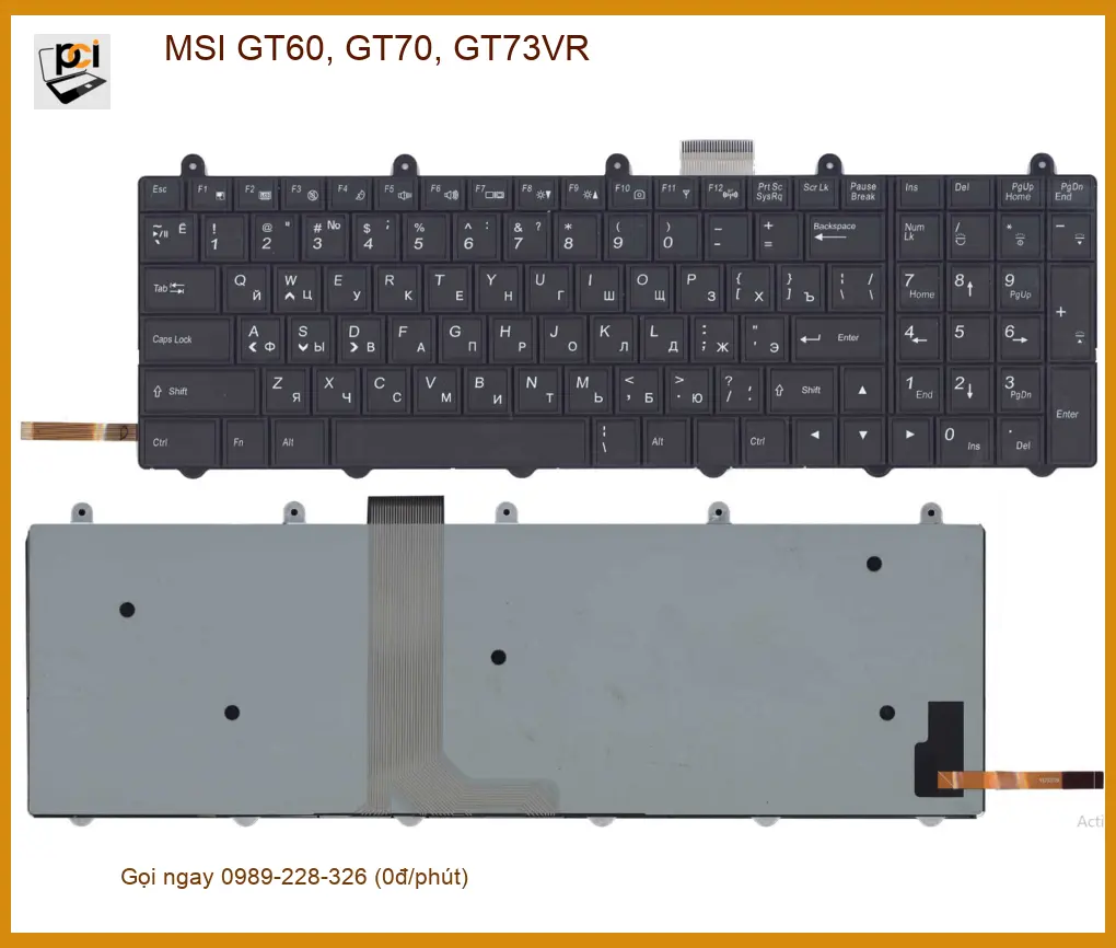 Bàn phím Laptop MSI GT60, GT70, GT73VR - Thay Nhanh Giá Rẻ, Gần Bạn Nhất