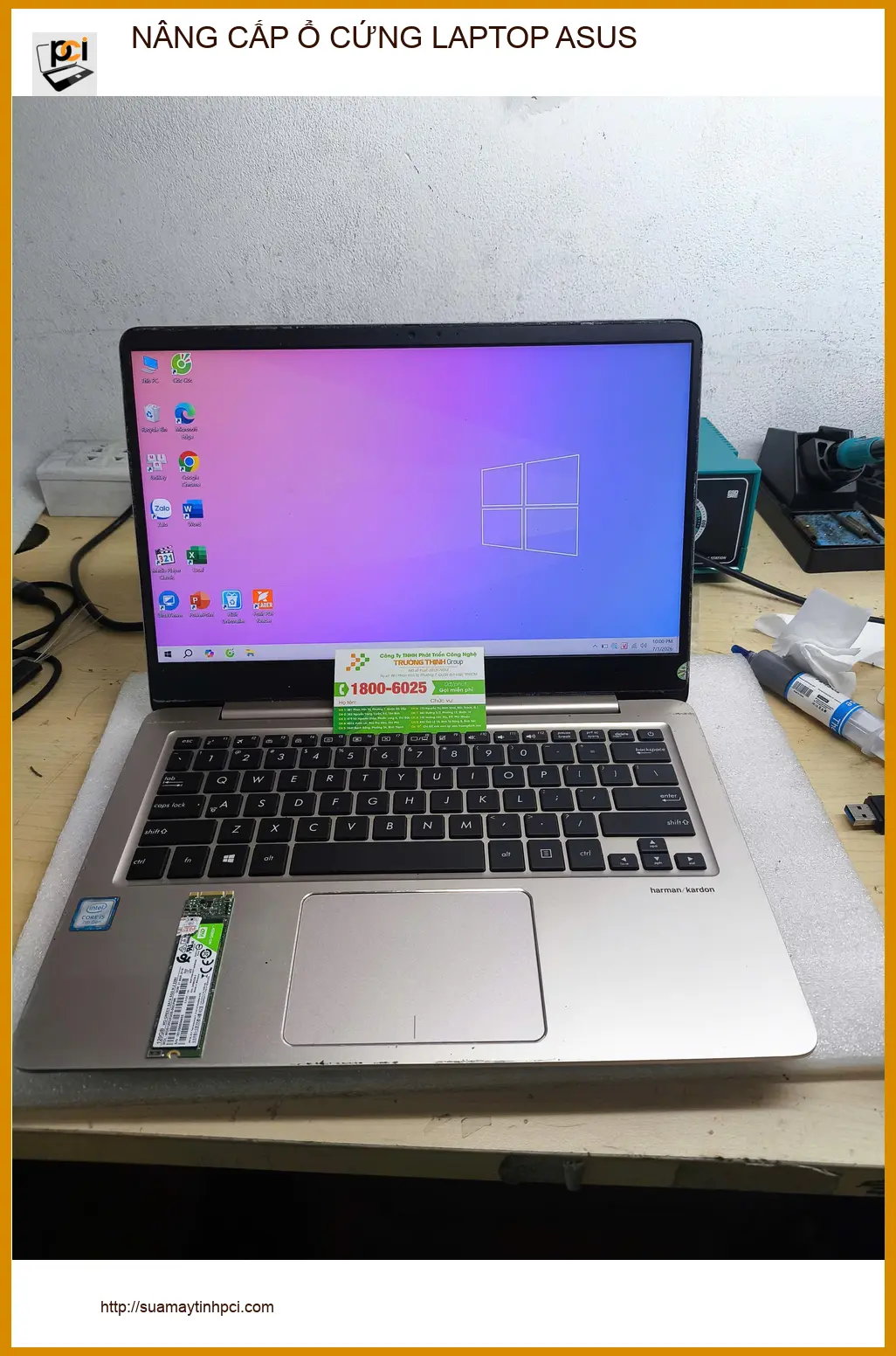 Anh Thành kiến trúc sư cần nâng cấp ổ cứng laptop Asus Gò Vấp uy tín