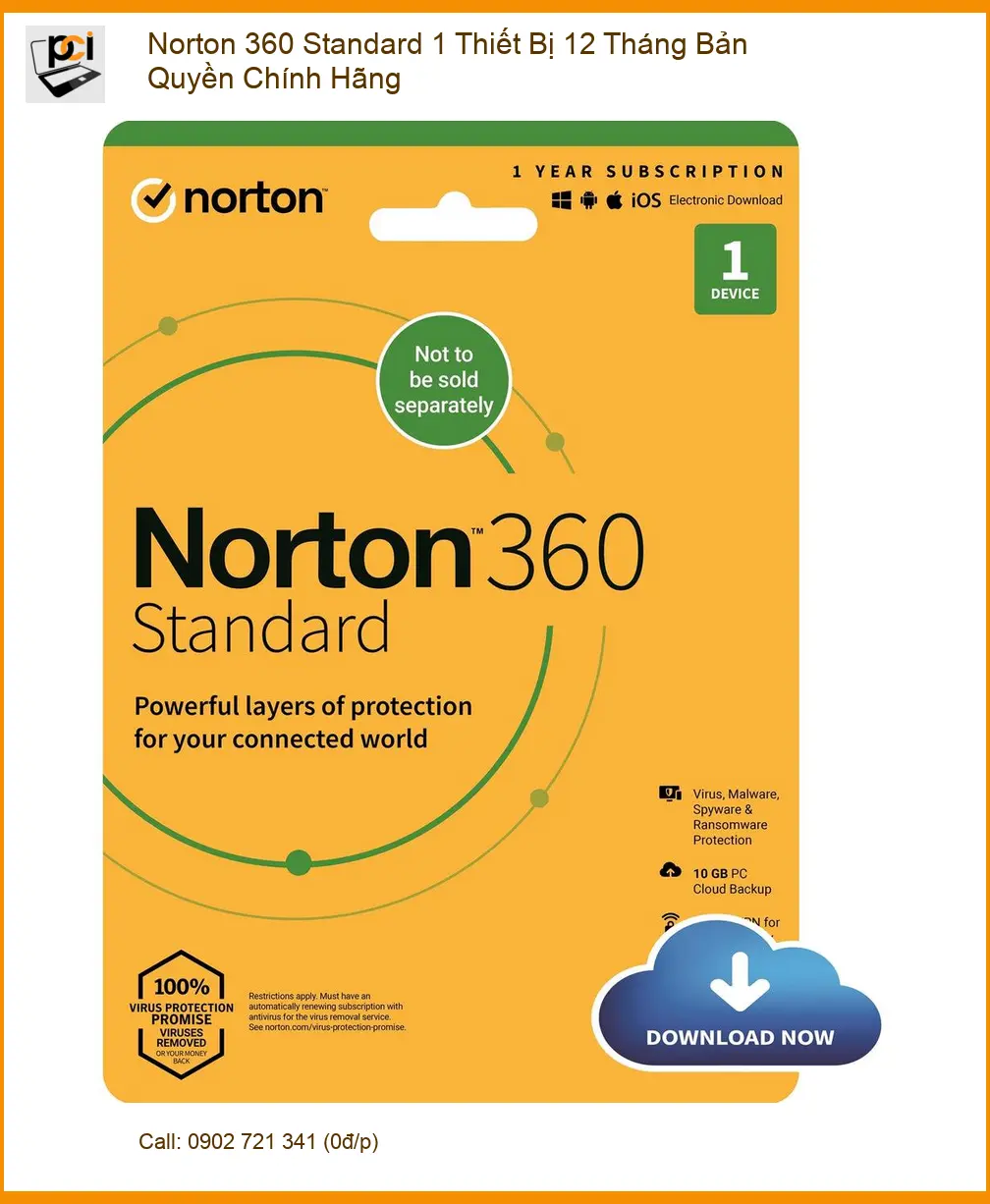 Antivirus Norton 360 Standard - Cài Đặt Nhanh TPHCM