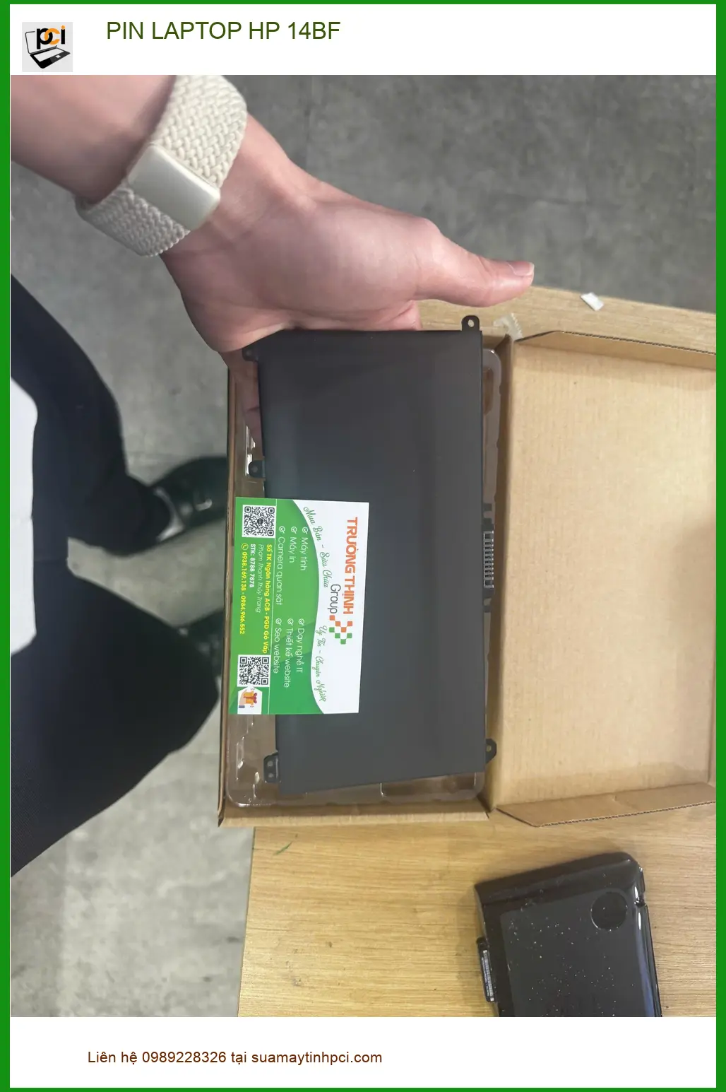 Cô Mai giáo viên tìm chỗ thay pin laptop HP 14BF Quận 10 lấy ngay ảnh thực tế 1