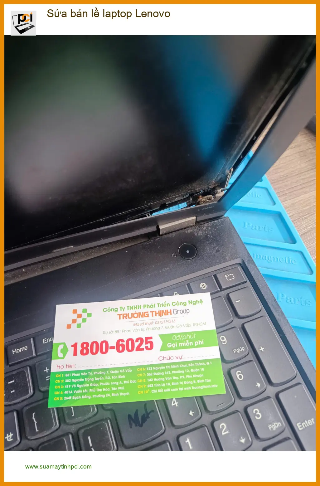 Anh Quang kiến trúc sư: địa điểm sửa bản lề laptop Lenovo Quận Tân Phú uy tín