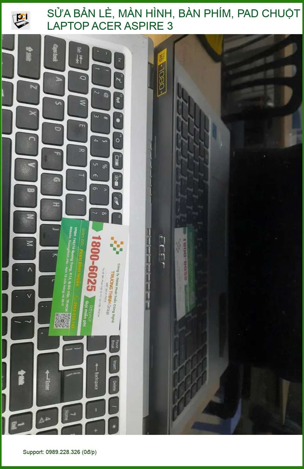 Anh Dũng sửa màn hình, bàn phím laptop Acer Aspire 3 Quận 12 – Tiệm uy tín.