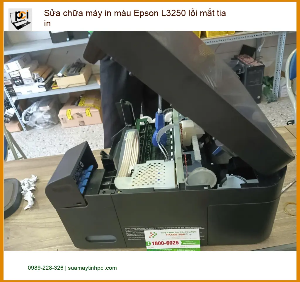 Anh Tân xử lý máy in Epson L3250 lỗi mất tia in Quận 7 - Nhanh, uy tín ảnh thực tế 1