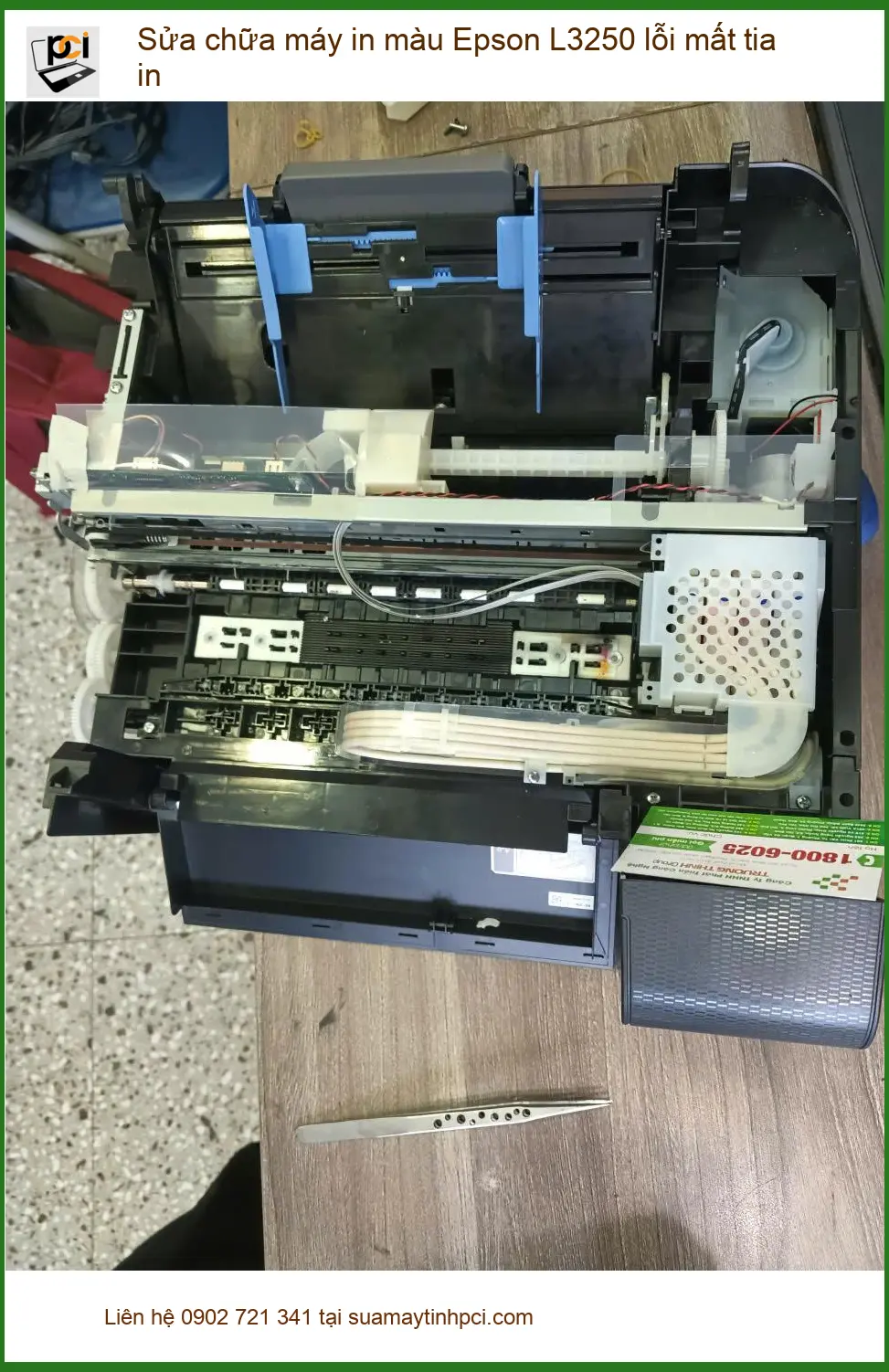 Anh Tân xử lý máy in Epson L3250 lỗi mất tia in Quận 7 - Nhanh, uy tín ảnh thực tế 2