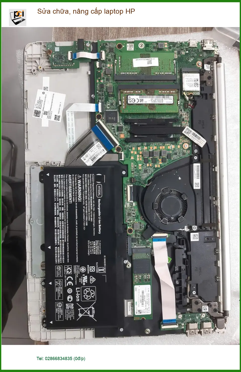Anh Việt tìm địa điểm sửa chữa, nâng cấp laptop HP Quận Tân Bình
