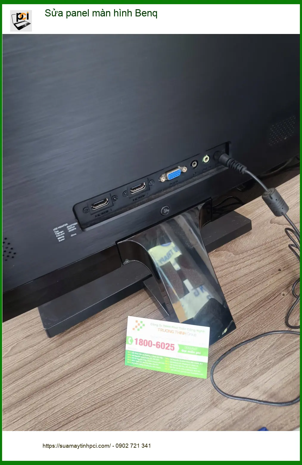 Chị Thảo ở Tân Phú lo lắng vì panel màn hình Benq bị tối đen ảnh thực tế 1