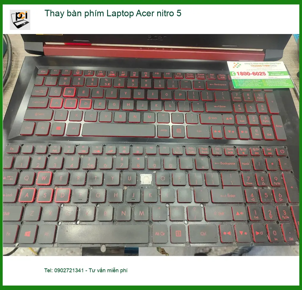 Dịch vụ Thay bàn phím Laptop Acer Nitro 5 Quận 7 – Anh Kiên sửa nhanh