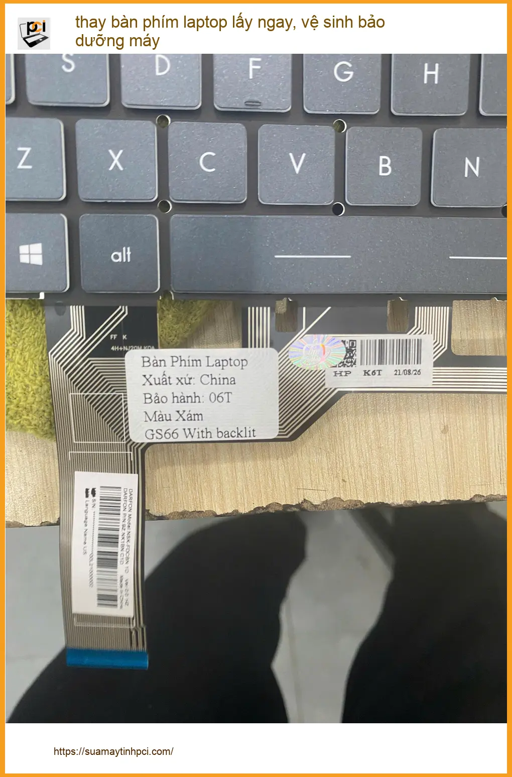 Chị Thanh thay bàn phím laptop lấy ngay tại Bình Thạnh và vệ sinh máy ảnh thực tế 2