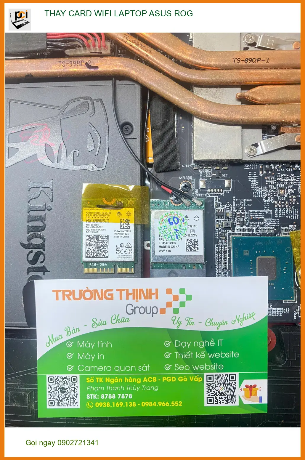 Anh Bách IT bị lỗi kết nối - Thay CARD WIFI LAPTOP ASUS ROG Quận Gò Vấp lấy liền ảnh thực tế 2