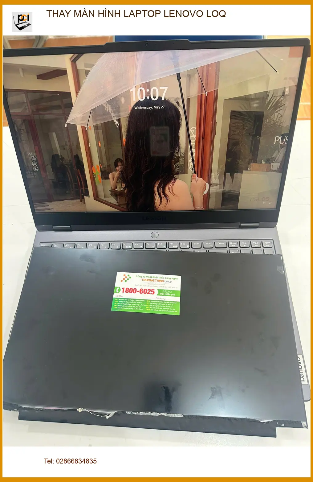 Anh Khánh tìm giải pháp sau sự cố - Thay màn hình laptop Lenovo LOQ Quận Gò Vấp ảnh thực tế 1