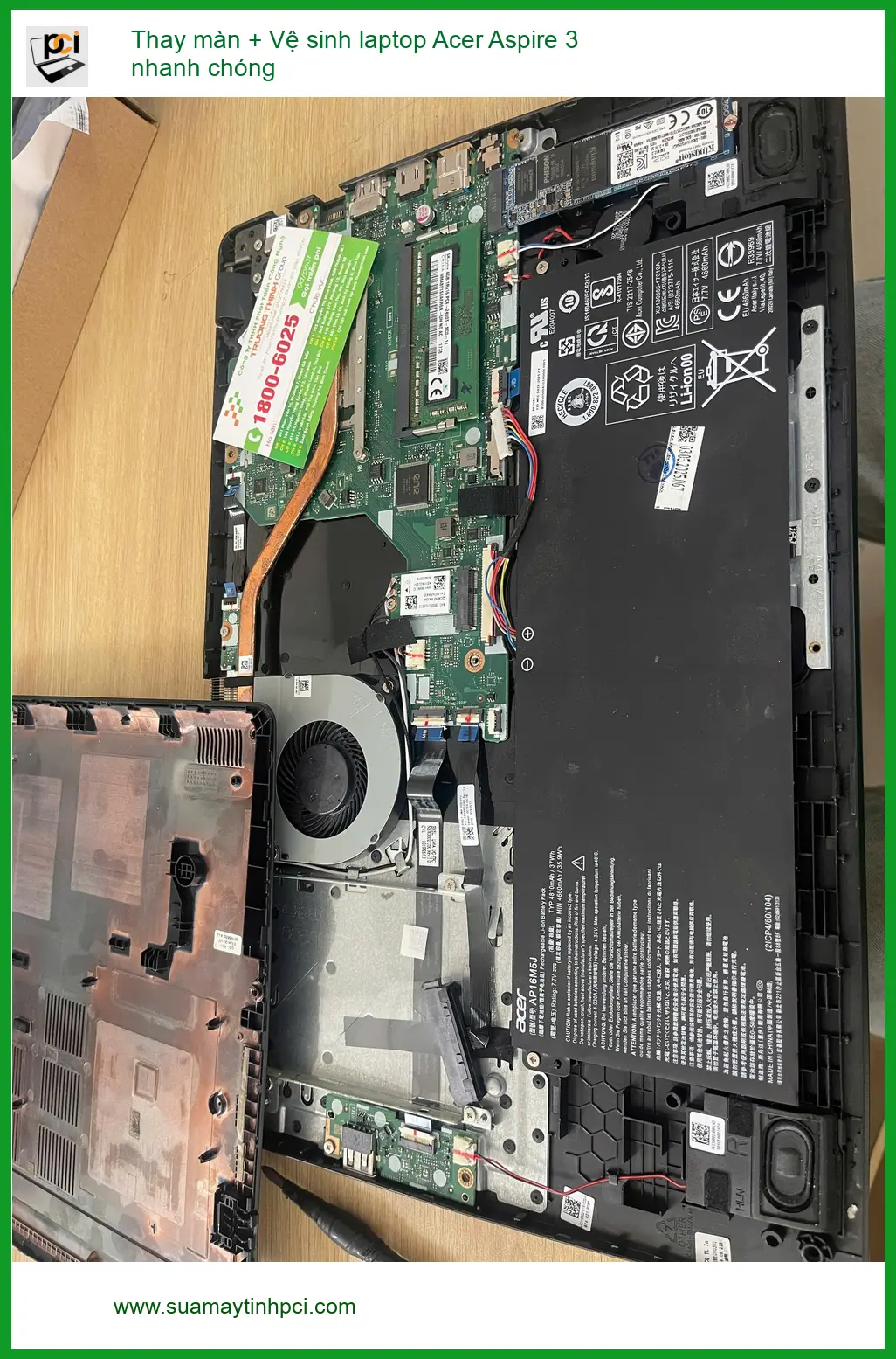 Anh Bảo – Thay màn, Vệ sinh laptop Acer Aspire 3 Quận Phú Nhuận