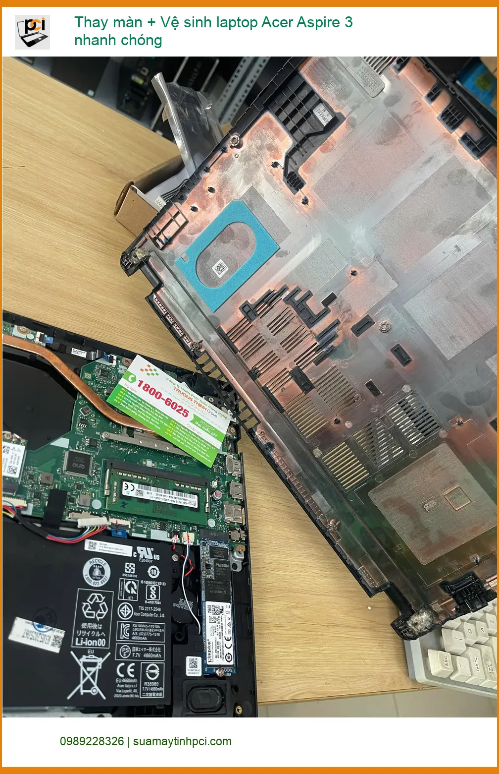 Anh Bảo - Thay màn, Vệ sinh laptop Acer Aspire 3 Quận Phú Nhuận ảnh thực tế 2