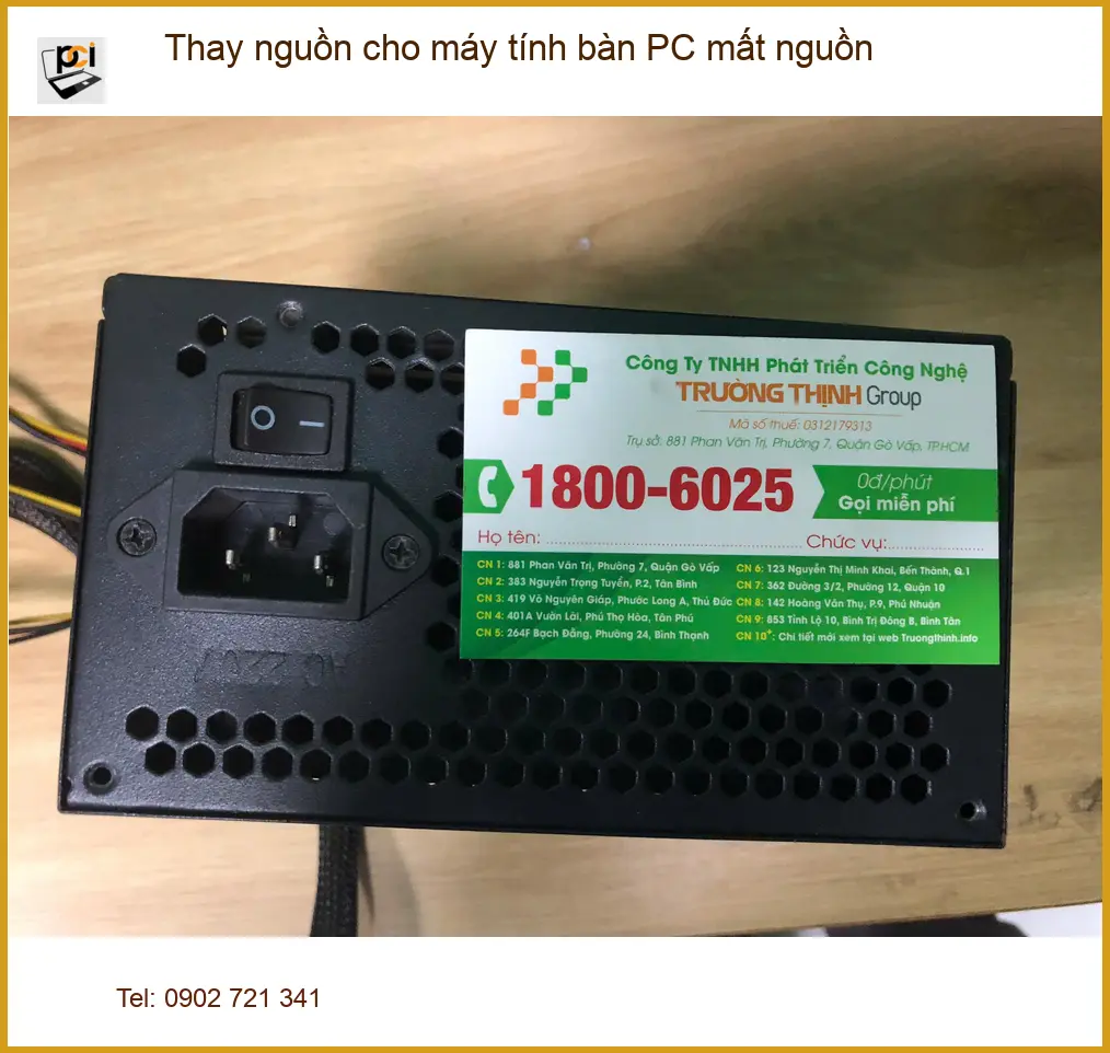 Chị Thảo nhân viên văn phòng cần thay nguồn PC mất nguồn Quận Bình Tân lấy liền ảnh thực tế 2