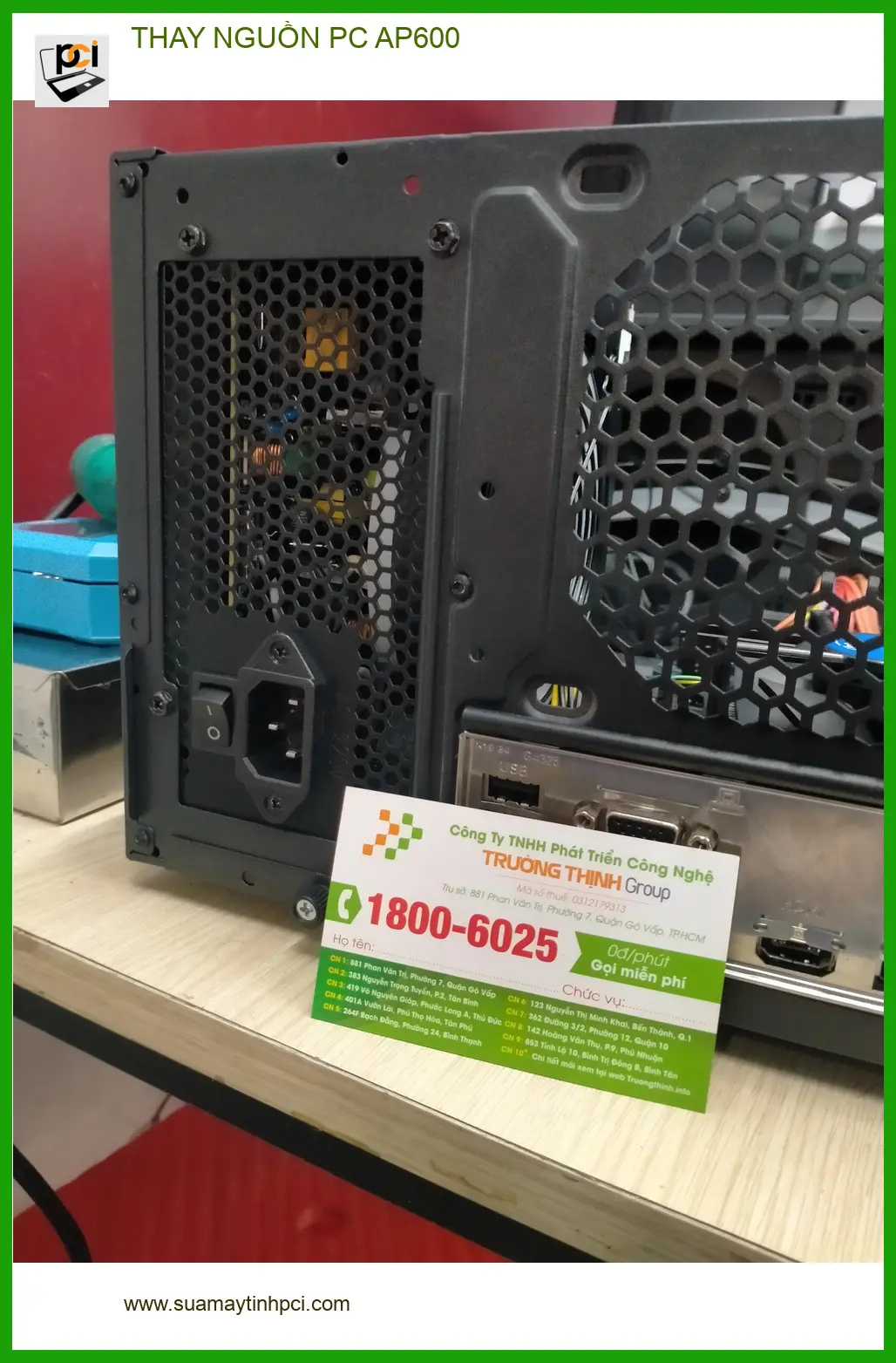 Anh Khôi kiến trúc sư gặp sự cố – Thay nguồn PC AP600 Quận 12 lấy ngay