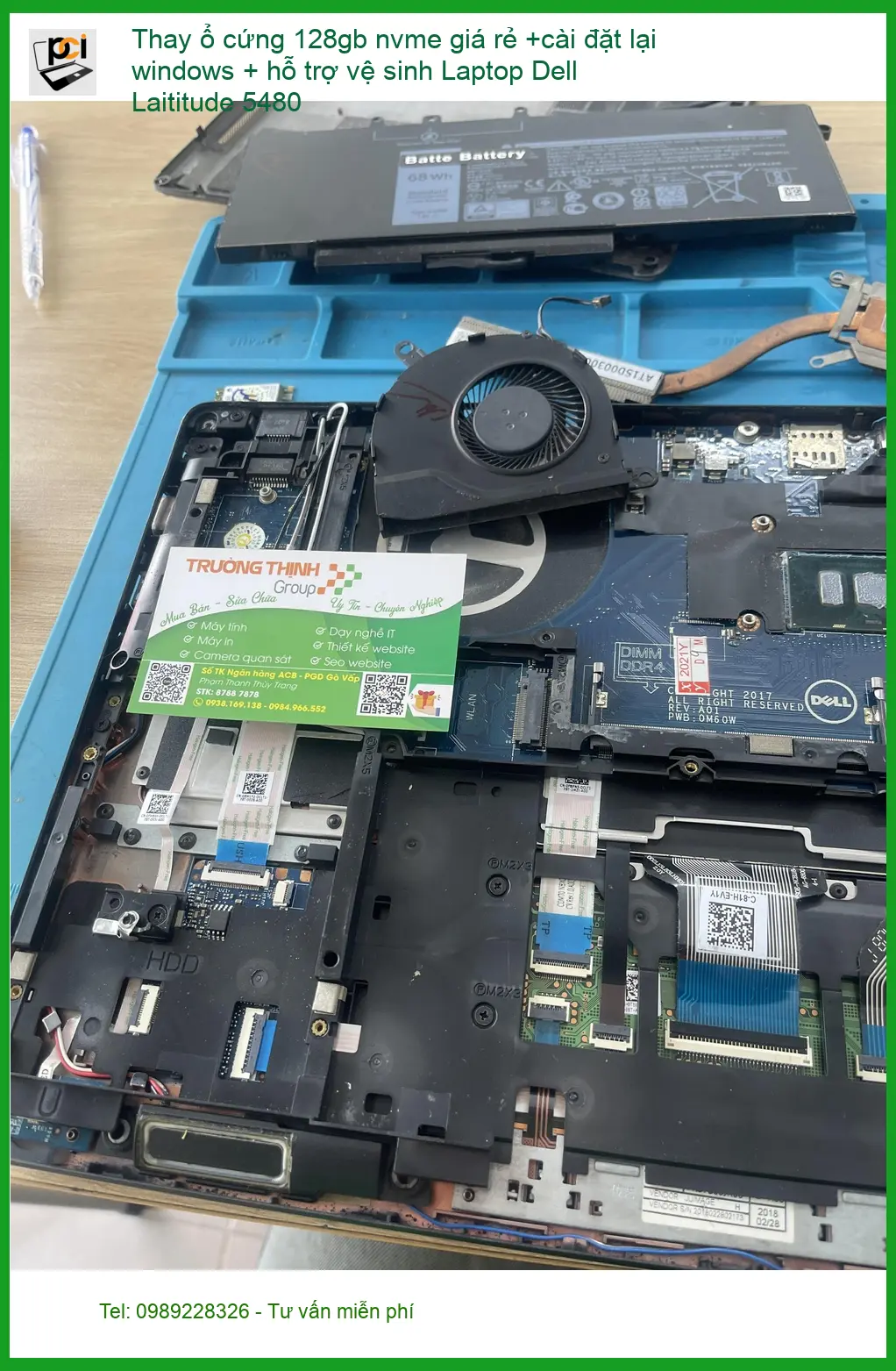Anh Huy thay nvme Laptop Dell Laititude 5480 Quận Phú Nhuận