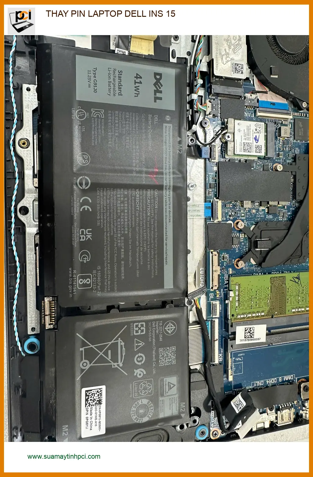 Chị Ngân kế toán thay pin laptop Dell Ins 15 ở Gò Vấp uy tín ảnh thực tế 1