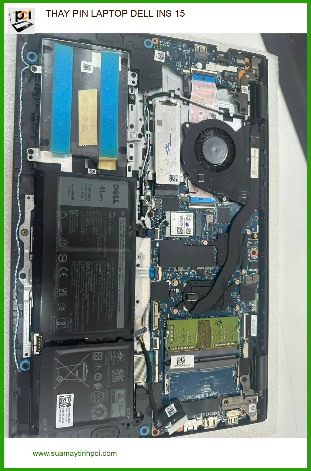 Chị Ngân kế toán thay pin laptop Dell Ins 15 ở Gò Vấp uy tín ảnh thực tế 2