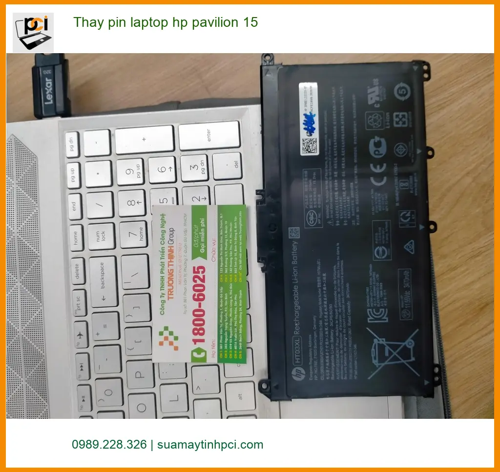 Chị Ngọc kế toán tìm chỗ thay pin laptop HP Pavilion 15 Quận 12 ảnh thực tế 1