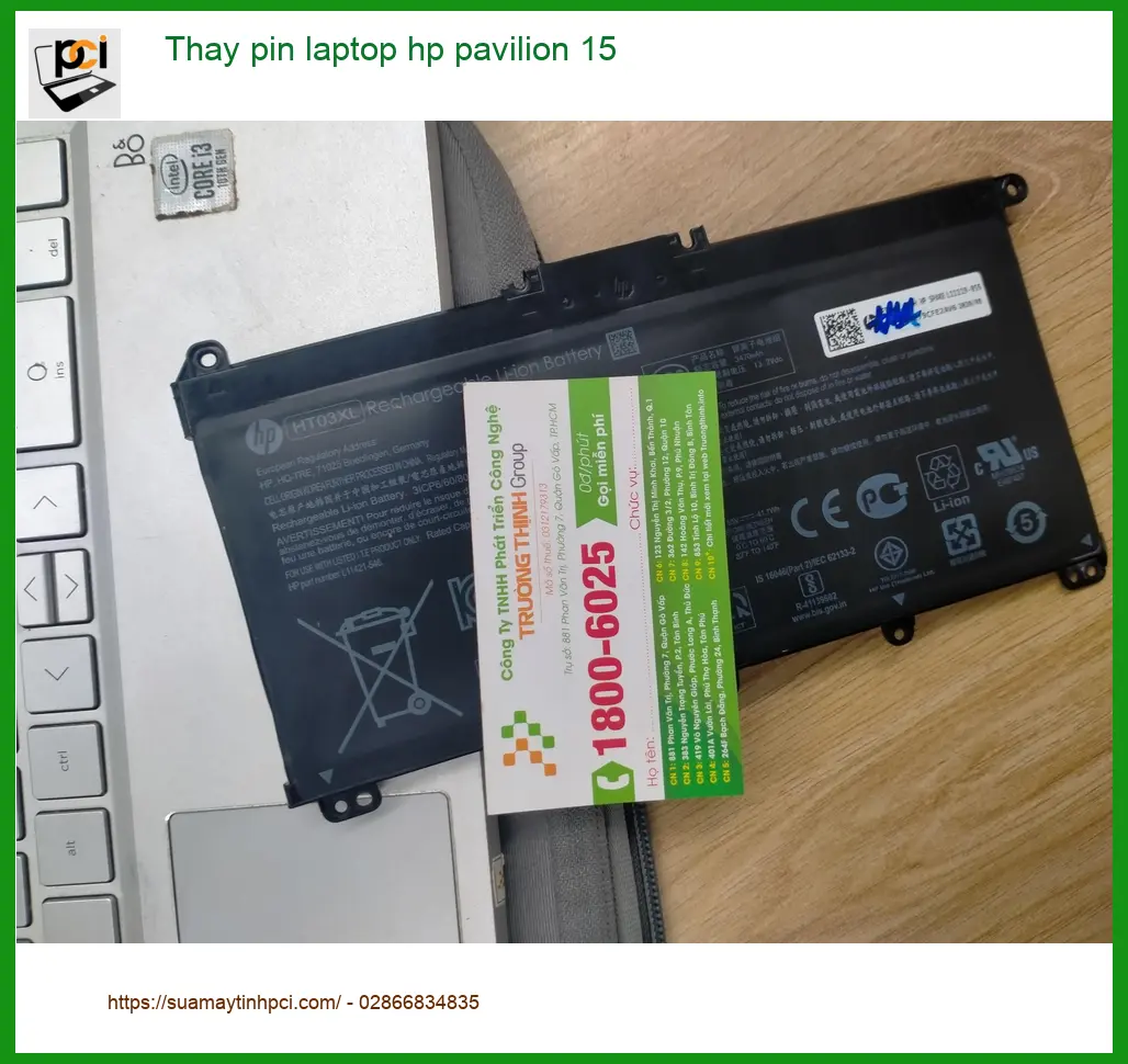 Chị Ngọc kế toán tìm chỗ thay pin laptop HP Pavilion 15 Quận 12 ảnh thực tế 2