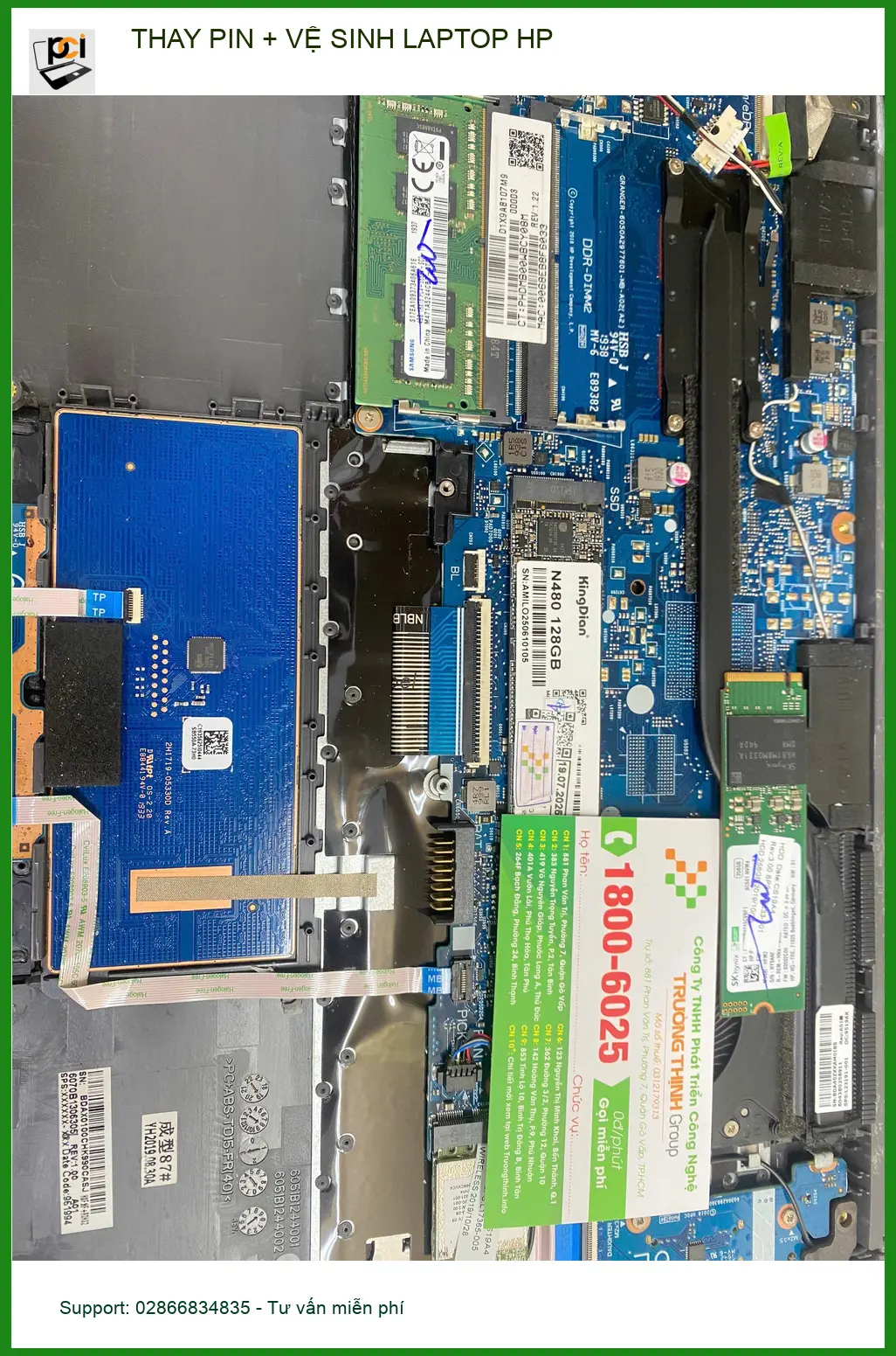 Anh Khang kỹ sư thay pin, vệ sinh laptop HP Gò Vấp - Tiết kiệm chi phí ảnh thực tế 1