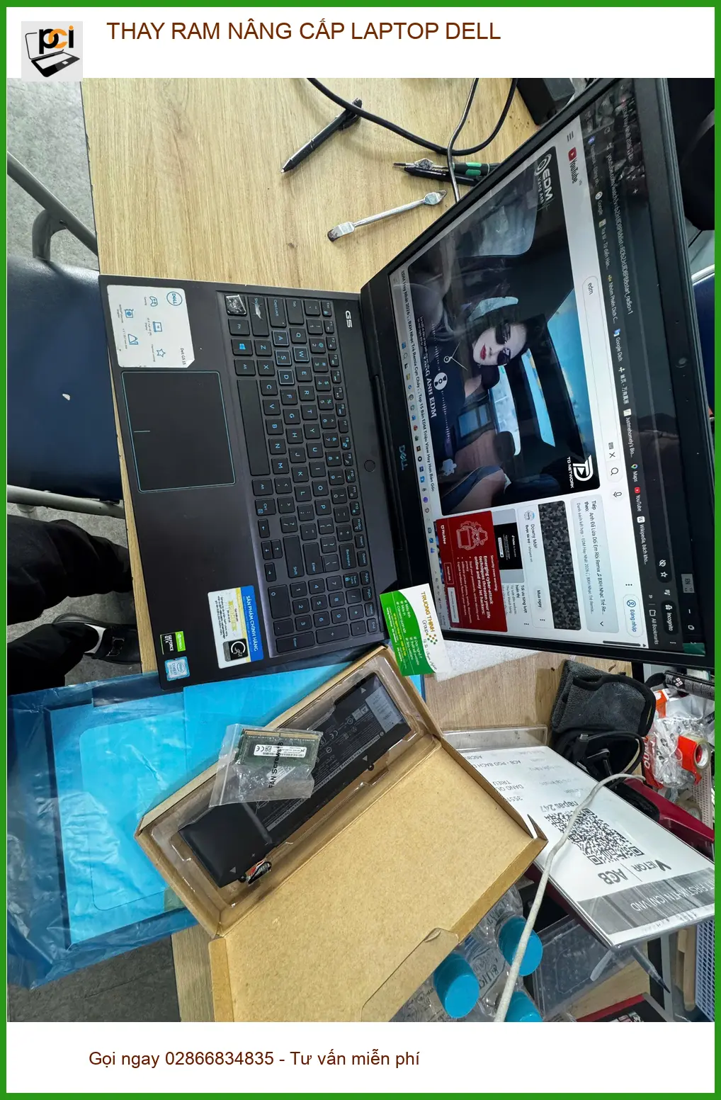 Anh Khánh kiến trúc sư tìm chỗ thay RAM nâng cấp laptop Dell ở Quận 10