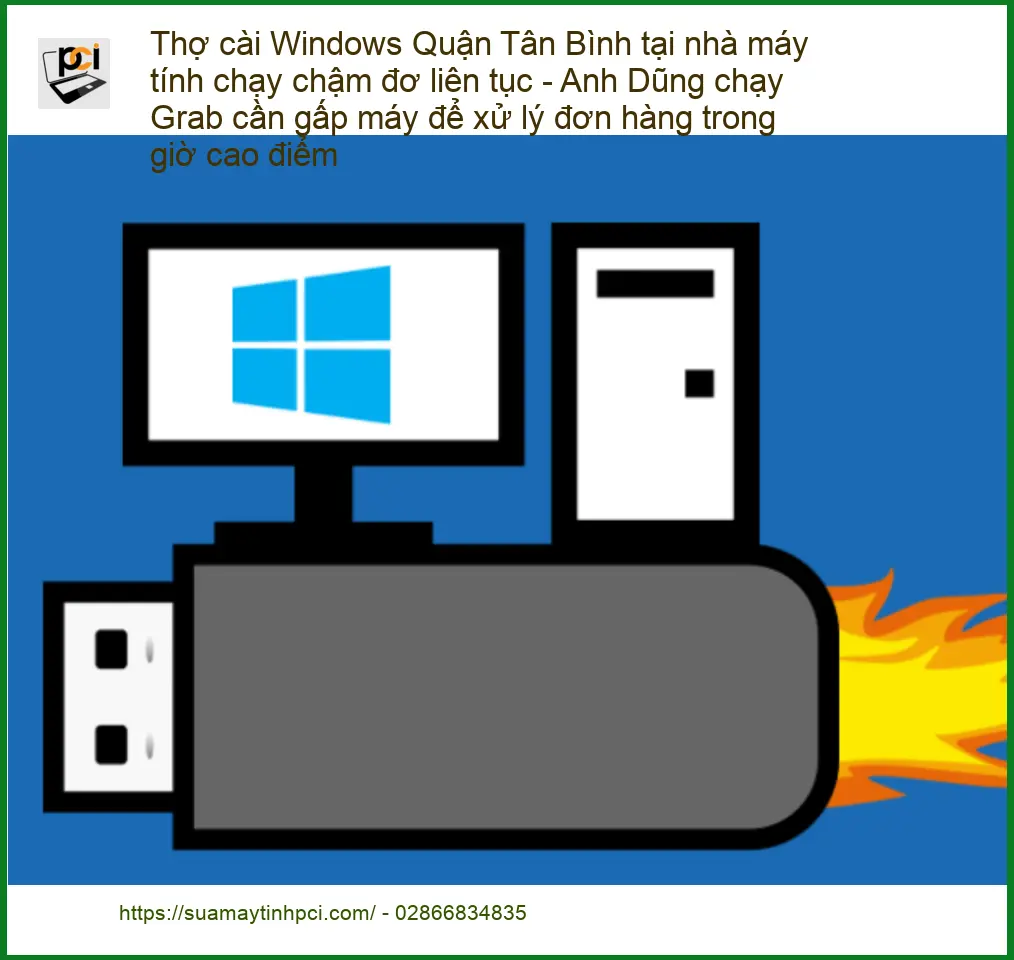 Windows Thợ cài Quận Tân Bình máy chậm đơ – Dịch vụ khắc phục tận nơi lấy liền