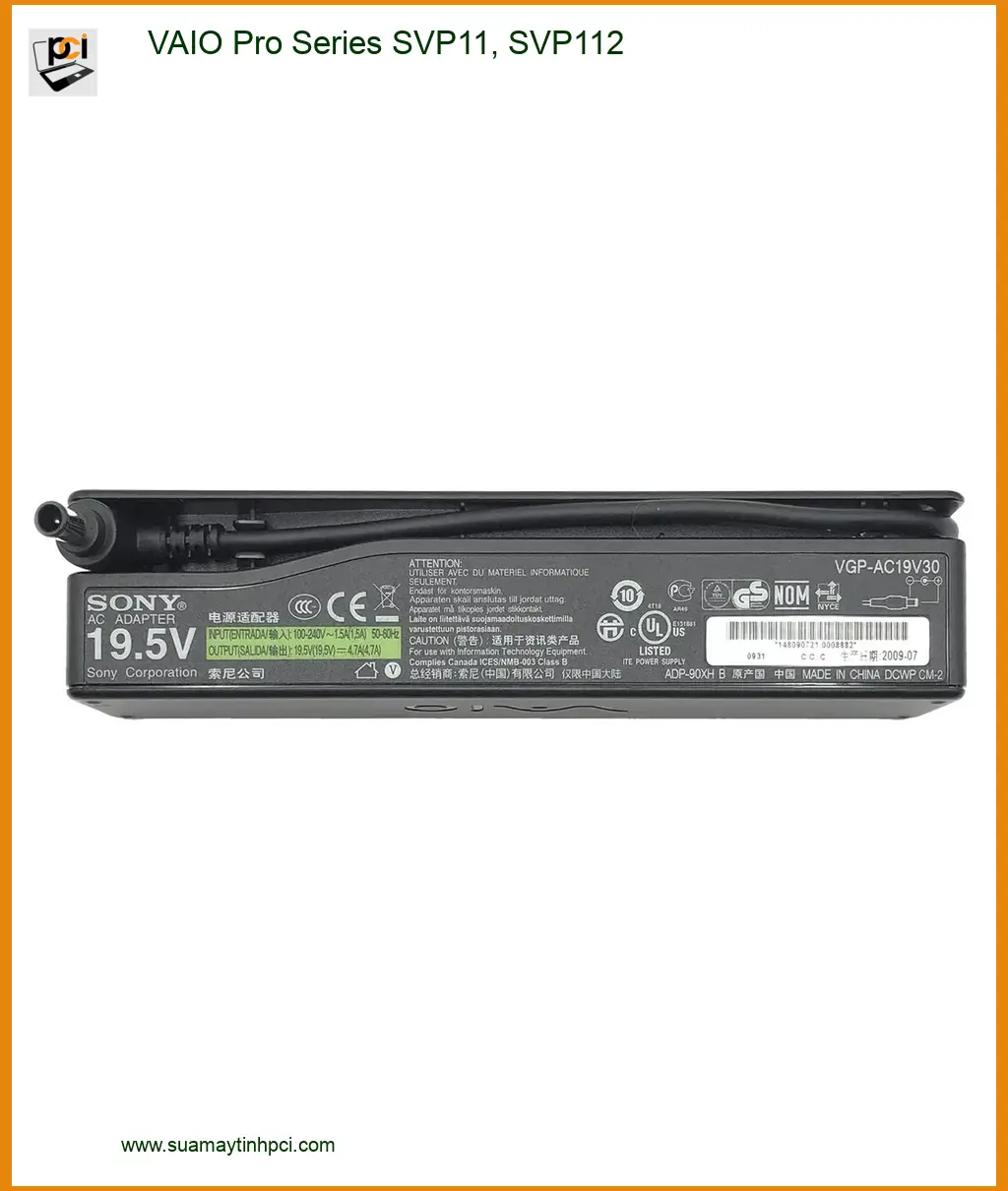 Sạc Laptop VAIO Pro Series SVP11 - Thay Nhanh Giá Rẻ Tại Cửa Hàng TPHCM