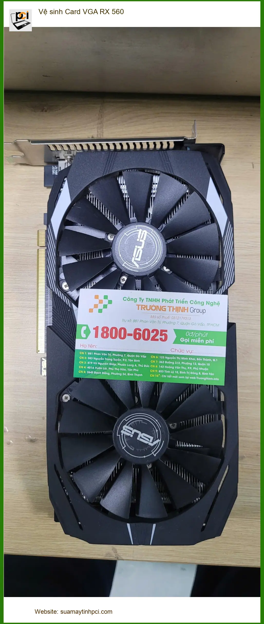 Dịch vụ vệ sinh Card VGA RX 560 Quận Bình Tân uy tín – Anh Quân cần gấp