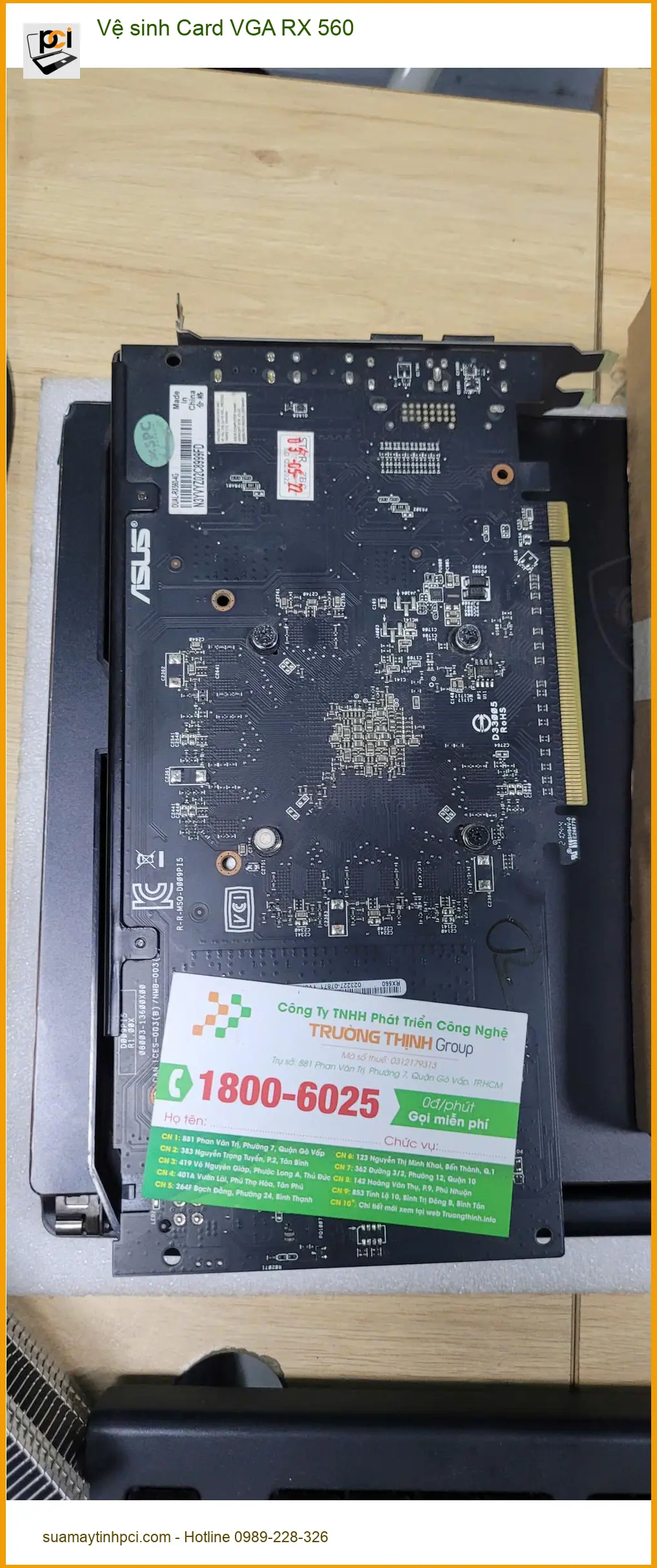 Dịch vụ vệ sinh Card VGA RX 560 Quận Bình Tân uy tín - Anh Quân cần gấp ảnh thực tế 1