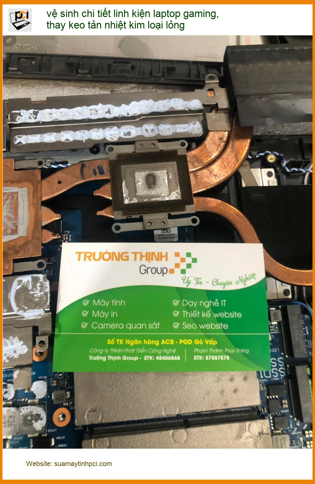 Tiệm vệ sinh thay keo tản nhiệt laptop gaming Quận Bình Thạnh – Chị Hà cứu máy nóng